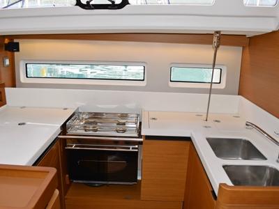 Galley of PROUD MARY, a Jeanneau Sun Odyssey 440 sailboat at Općina Sukošan, Croatia