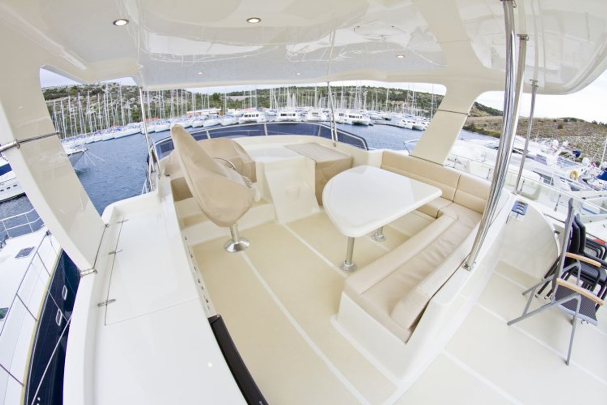 Deck of Anna Sophie, a Adagio Yachts Adagio Europa 51.5 motorboat at Primošten, Croatia