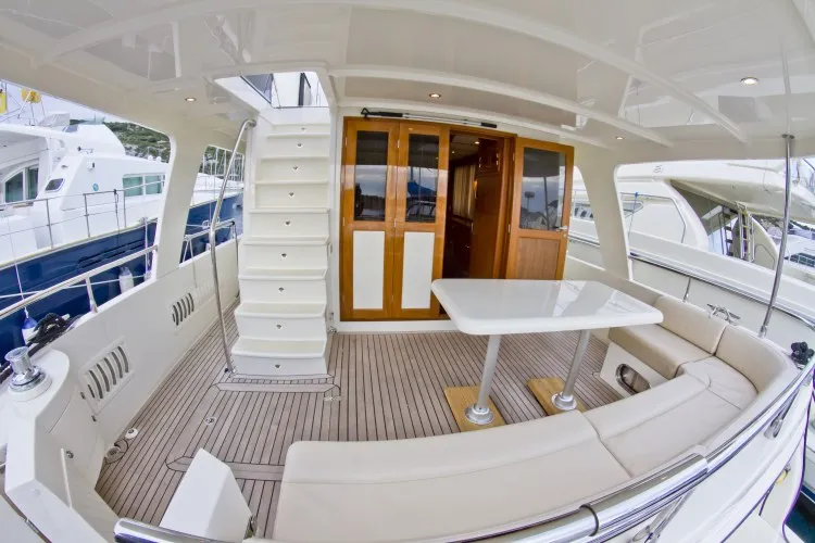 Deck of Anna Sophie, a Adagio Yachts Adagio Europa 51.5 motorboat at Primošten, Croatia