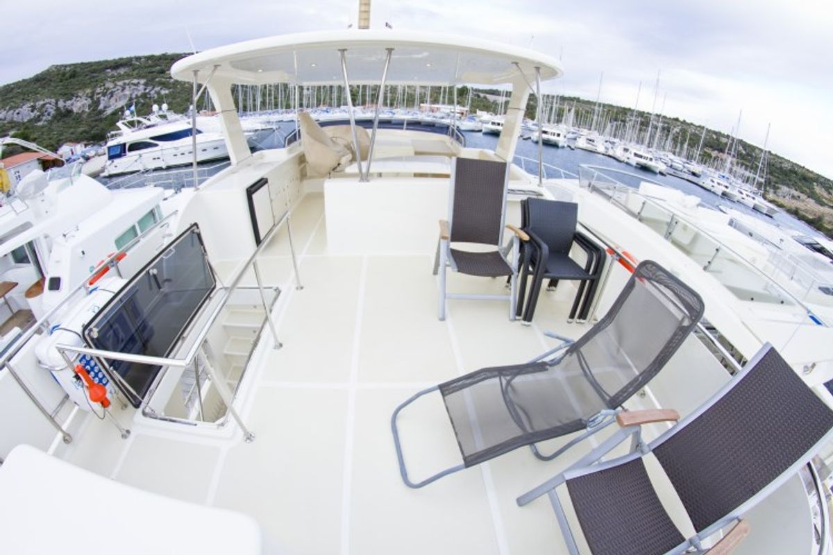 Deck of Anna Sophie, a Adagio Yachts Adagio Europa 51.5 motorboat at Primošten, Croatia