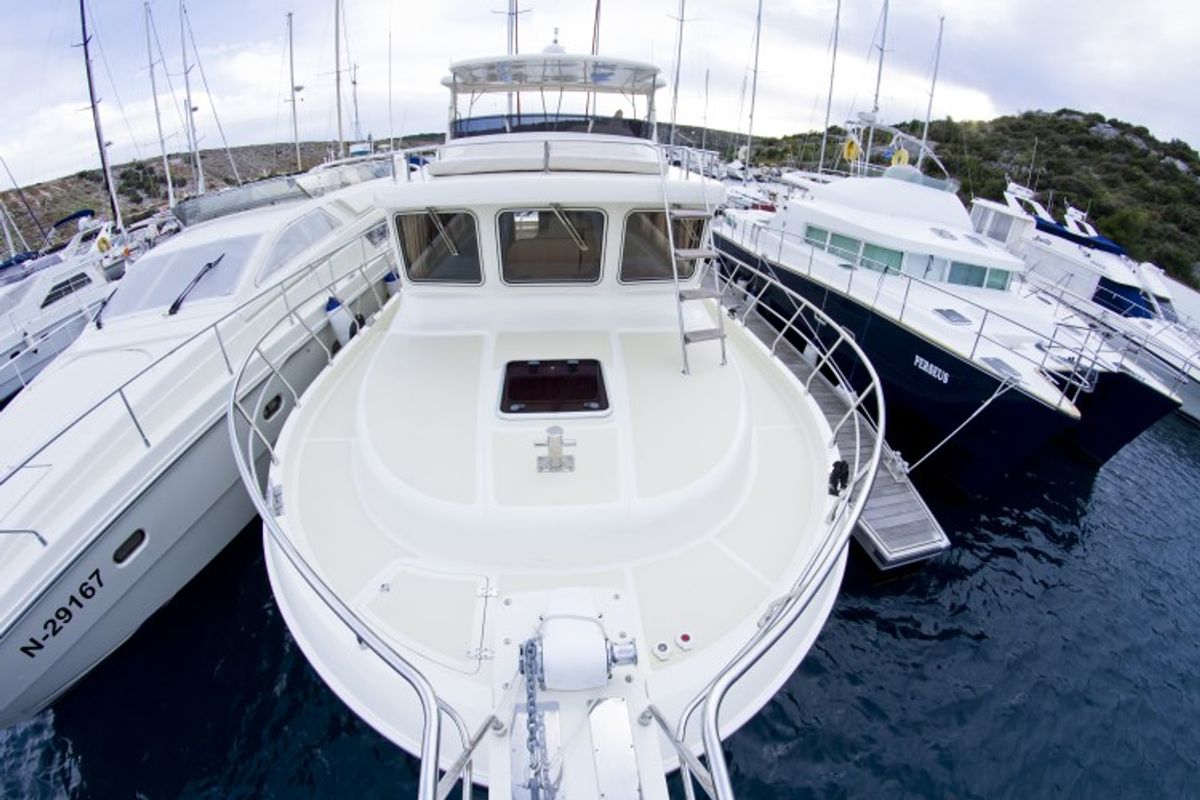 Exterior view of Anna Sophie, a Adagio Yachts Adagio Europa 51.5 motorboat at Primošten, Croatia