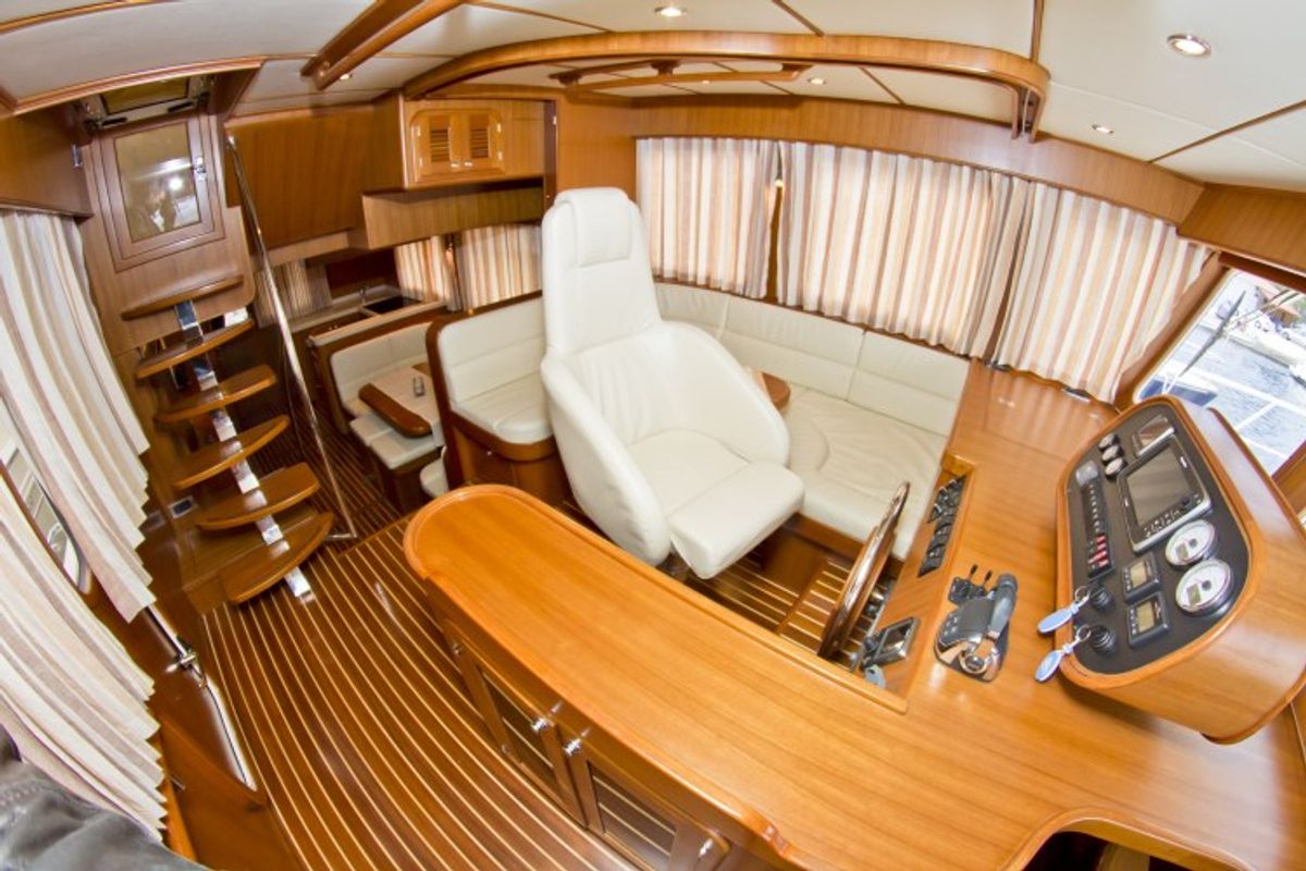 Cockpit of Anna Sophie, a Adagio Yachts Adagio Europa 51.5 motorboat at Primošten, Croatia