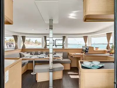 Salon of Skylight, a Lagoon 42 catamaran at Grad Trogir, Croatia