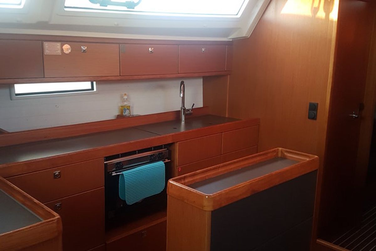 Galley of Diana, a Bavaria Cruiser 46 sailboat at Punat, Croatia