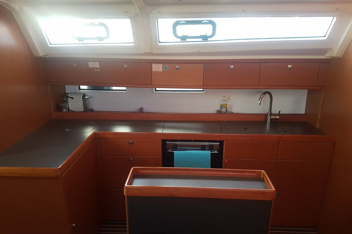 Galley of Diana, a Bavaria Cruiser 46 sailboat at Punat, Croatia