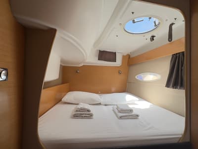 Cabin on Mirada, a Fountaine Pajot Lipari 41 catamaran at Fethiye, Turkey