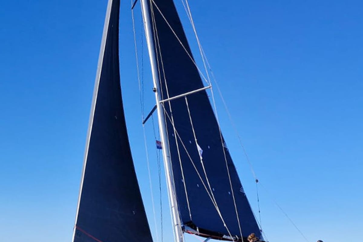 Exterior view of Forest Gump, a Dehler 38 sailboat at Punat, Croatia
