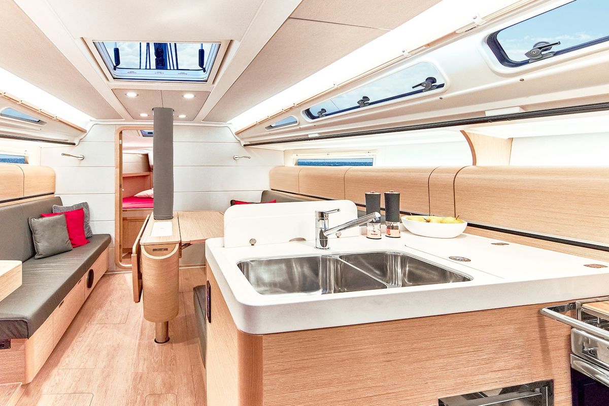 Galley of Forest Gump, a Dehler 38 sailboat at Punat, Croatia