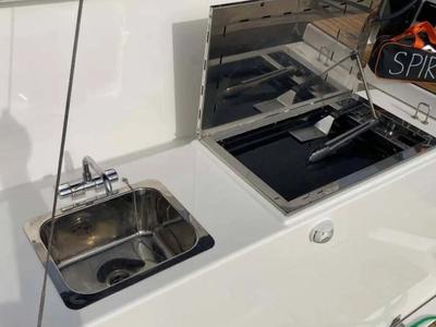 Deck of M'Arricrio, a Dufour 470 sailboat at Palermo, Italy