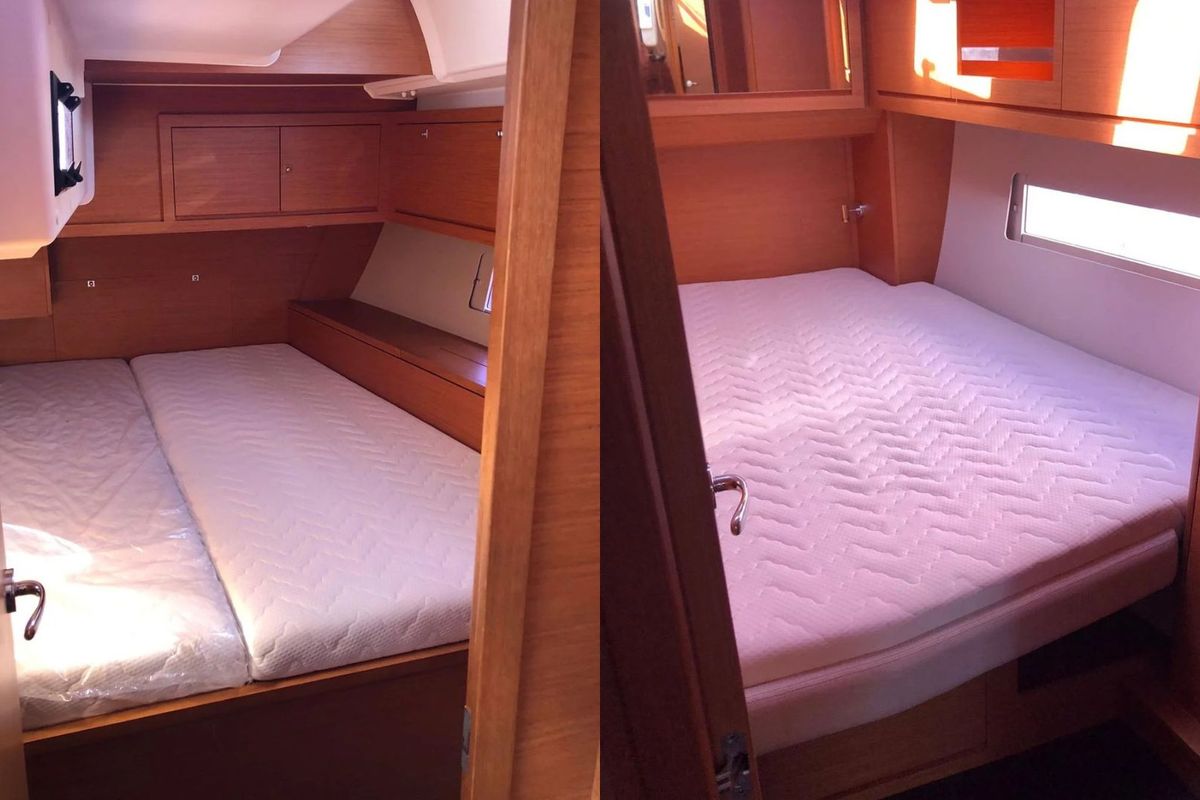 Cabin on M'Arricrio, a Dufour 470 sailboat at Palermo, Italy
