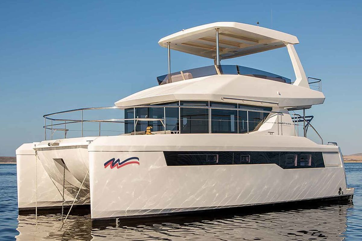 Exterior view of Moorings 403 PC Exclusive, a Leopard 40 PC catamaran at La Paz, Mexico