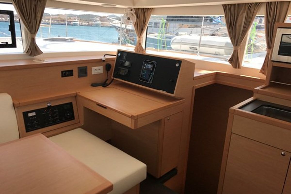 Tulip, a Lagoon 400 S2 catamaran at Lavreotiki Municipal Unit, Greece