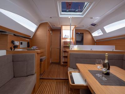 Salon of Vera, a Elan Impression 45 sailboat at Split, Croatia