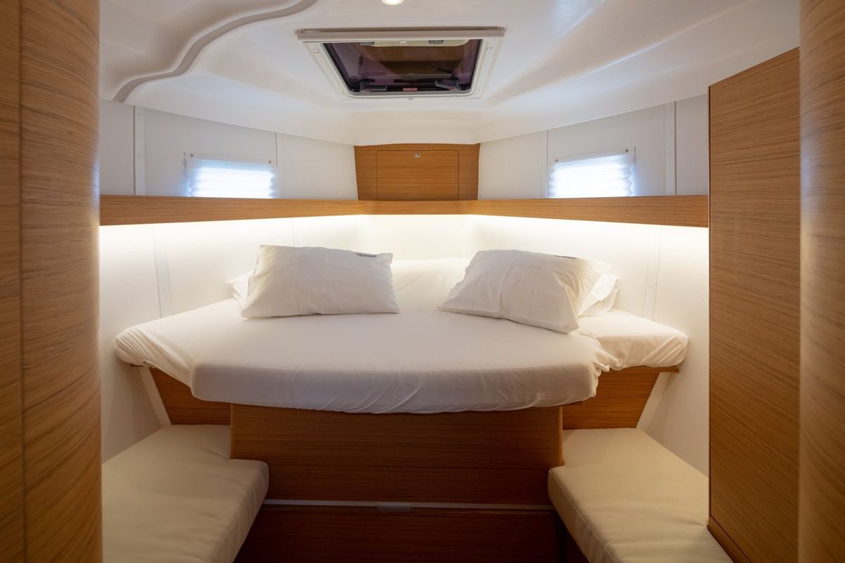 Cabin on Vera, a Elan Impression 45 sailboat at Split, Croatia