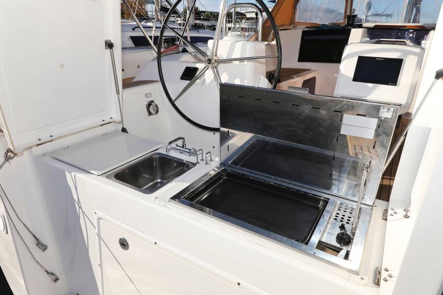 Aruna, a Dufour 460 GL sailboat at Grad Biograd na Moru, Croatia