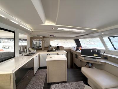 Galley of Parrot Ice, a Fountaine Pajot Saona 47 catamaran at Road Town, British Virgin Islands