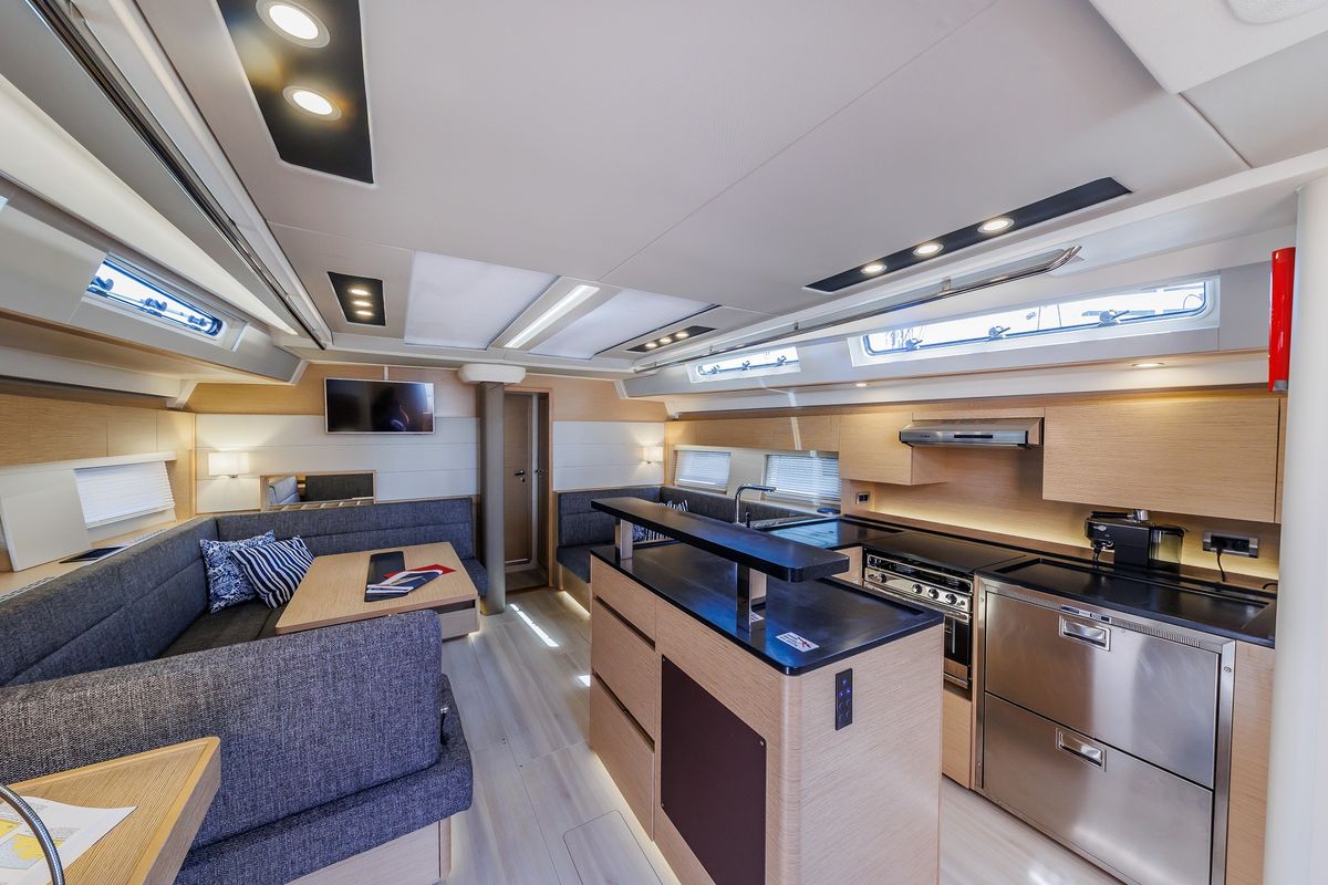 Salon of Mischief 2.0, a Hanse Yachts Hanse 588 sailboat at Općina Sukošan, Croatia