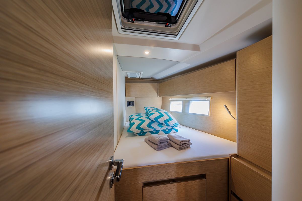 Cabin on Mischief 2.0, a Hanse Yachts Hanse 588 sailboat at Općina Sukošan, Croatia