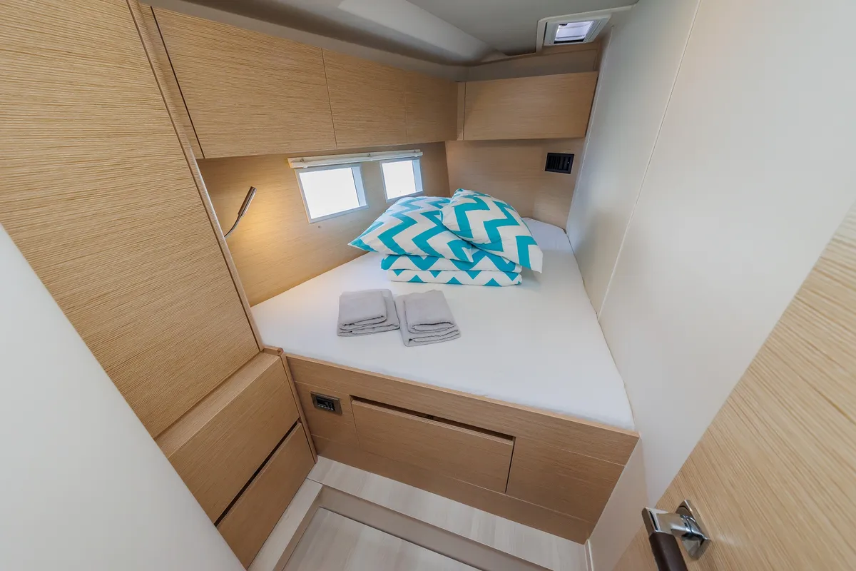Cabin on Mischief 2.0, a Hanse Yachts Hanse 588 sailboat at Općina Sukošan, Croatia