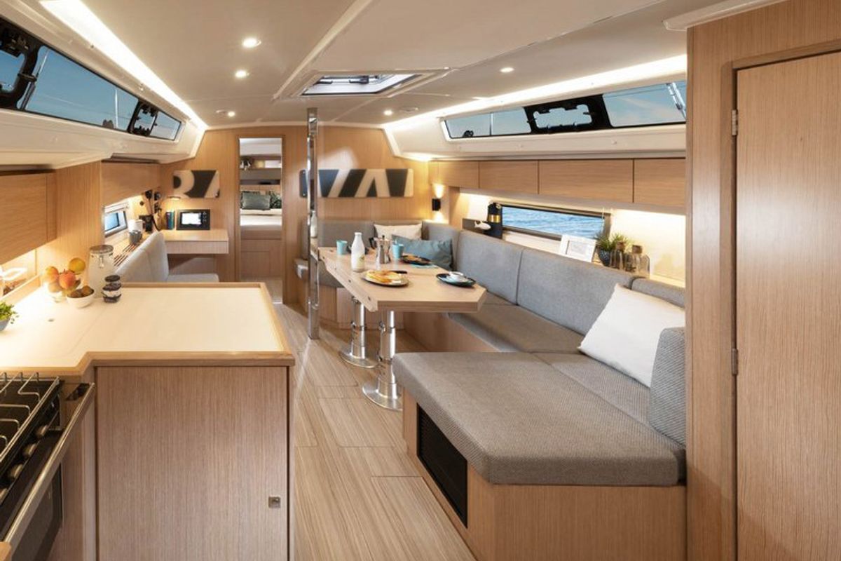 Salon of Aeolus, a Bavaria C42 sailboat at Athens, Greece