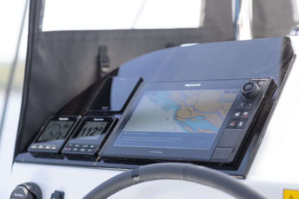 Cockpit of WANDERER, a Lagoon 43 catamaran at Općina Rogoznica, Croatia