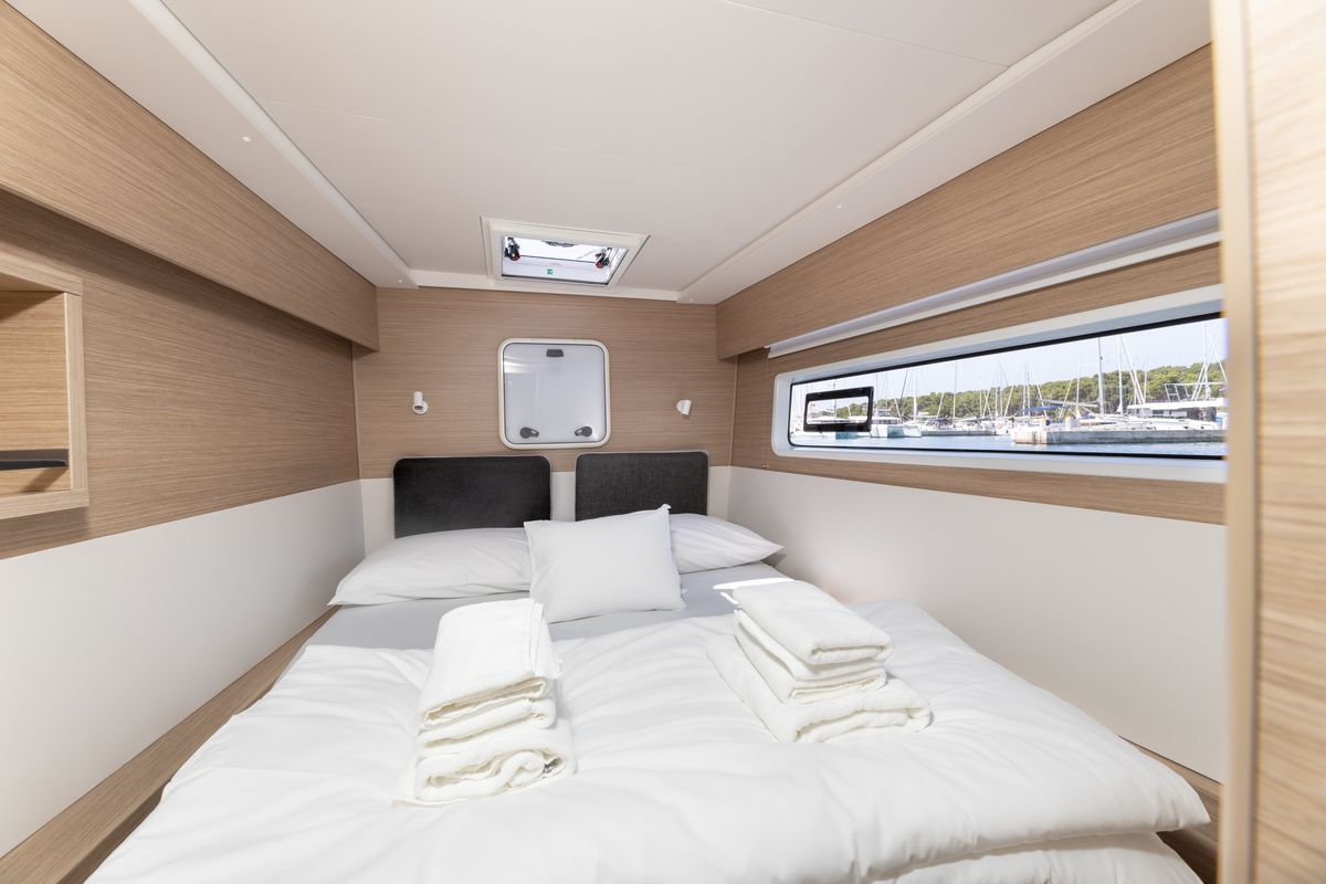 Cabin on WANDERER, a Lagoon 43 catamaran at Općina Rogoznica, Croatia