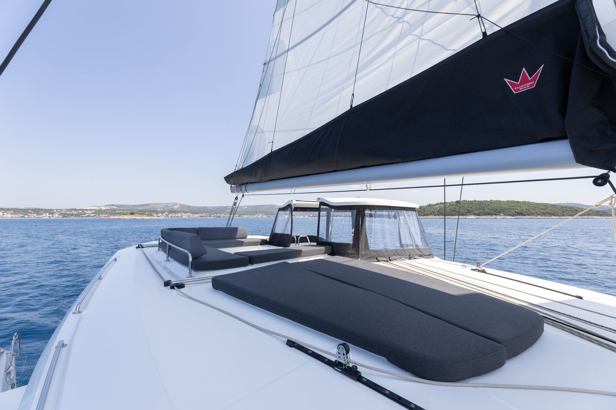 Deck of WANDERER, a Lagoon 43 catamaran at Općina Rogoznica, Croatia