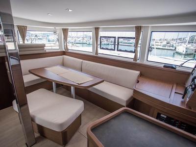 Salon of SoulXplore, a Lagoon 42 catamaran at Athens, Greece