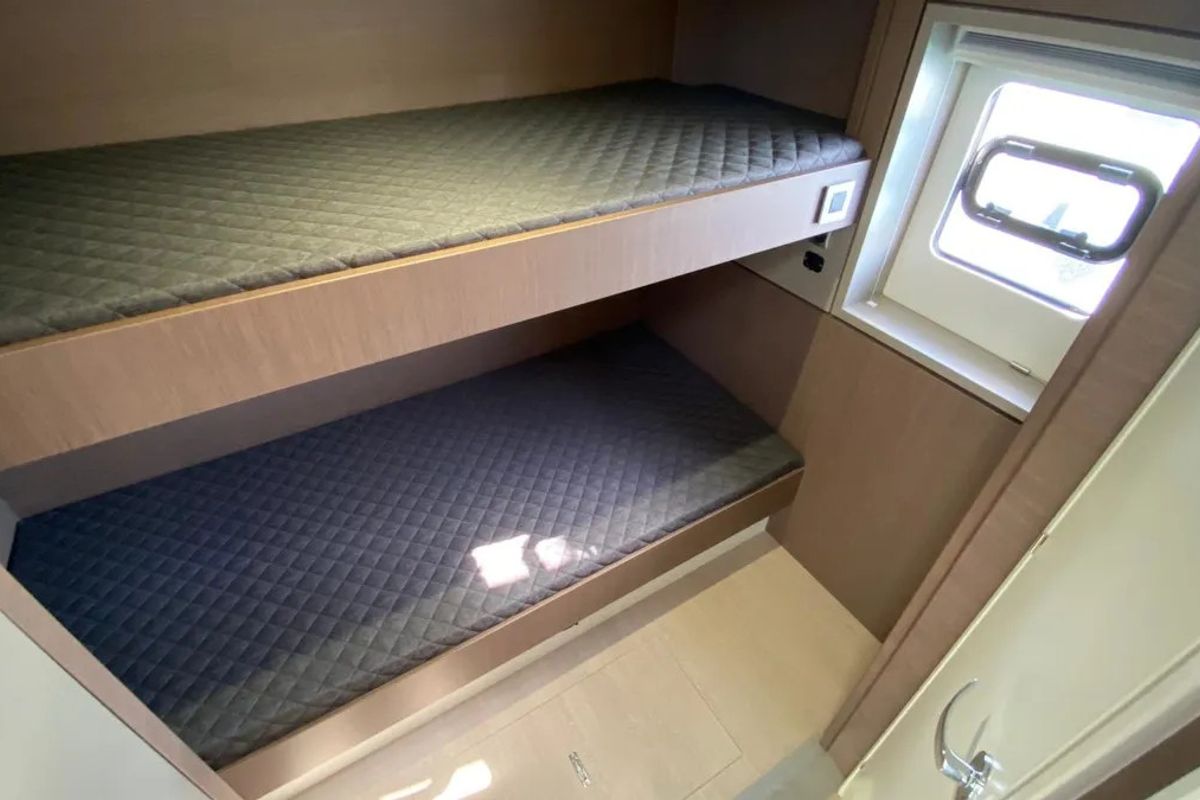 Cabin on Anna, a Bali 4.8 catamaran at Capo d'Orlando, Italy