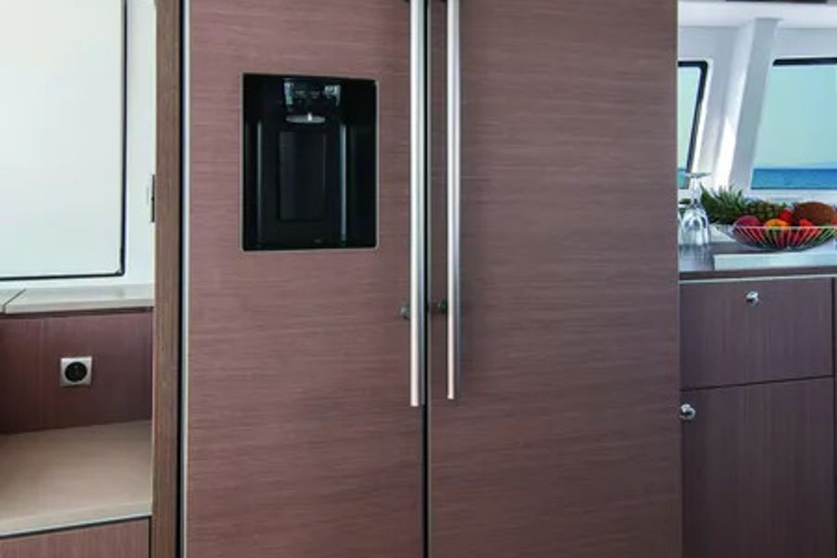 Galley of Anna, a Bali 4.8 catamaran at Capo d'Orlando, Italy