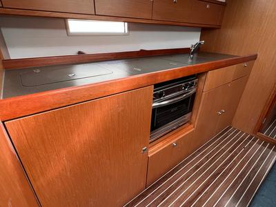 Galley of Twelve, a Bavaria C38 sailboat at Fisksätra, Sweden