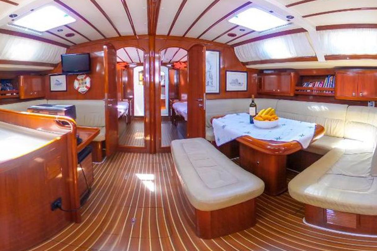 Salon of Kallikratis, a Ocean Star 56.1 sailboat at Marina Delta Kallithea, Greece