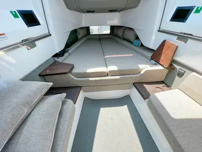 Cabin on KAIZEN, a Axopar 37 XC Cross Cabin motorboat at Chania, Greece
