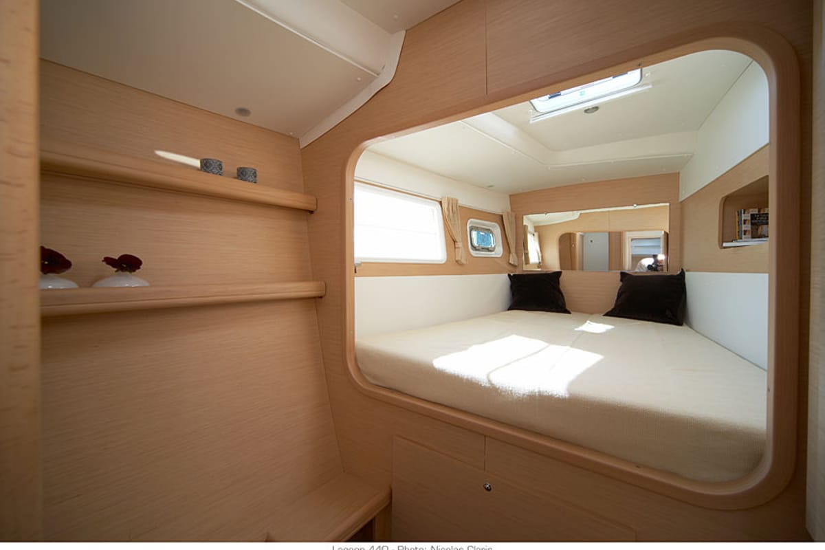 Cabin on Strawberry, a Lagoon 440 catamaran at Preveza, Greece