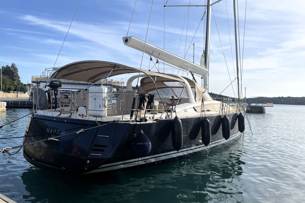 Exterior view of Nada III, a Jeanneau 64 sailboat at Grad Pula, Croatia