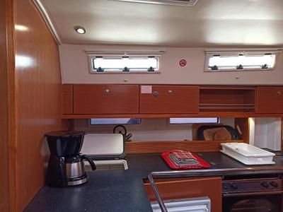 Galley of Saffron, a Bavaria 45 Cruiser sailboat at Municipal Unit of Lefkada, Greece