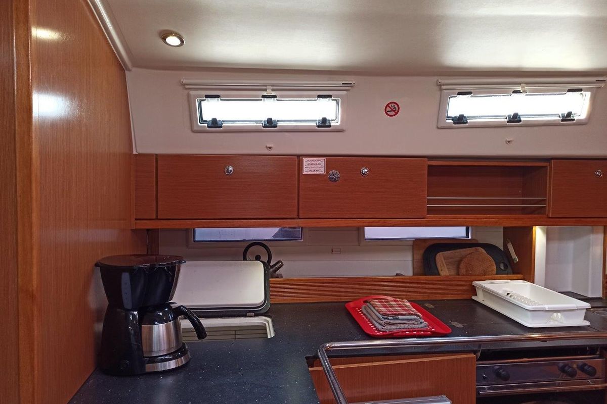 Galley of Saffron, a Bavaria 45 Cruiser sailboat at Municipal Unit of Lefkada, Greece