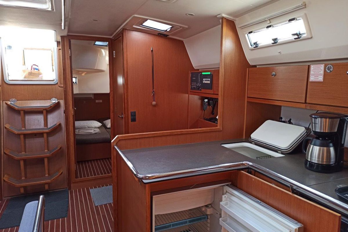 Galley of Saffron, a Bavaria 45 Cruiser sailboat at Municipal Unit of Lefkada, Greece