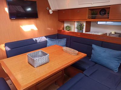 Salon of Saffron, a Bavaria 45 Cruiser sailboat at Municipal Unit of Lefkada, Greece