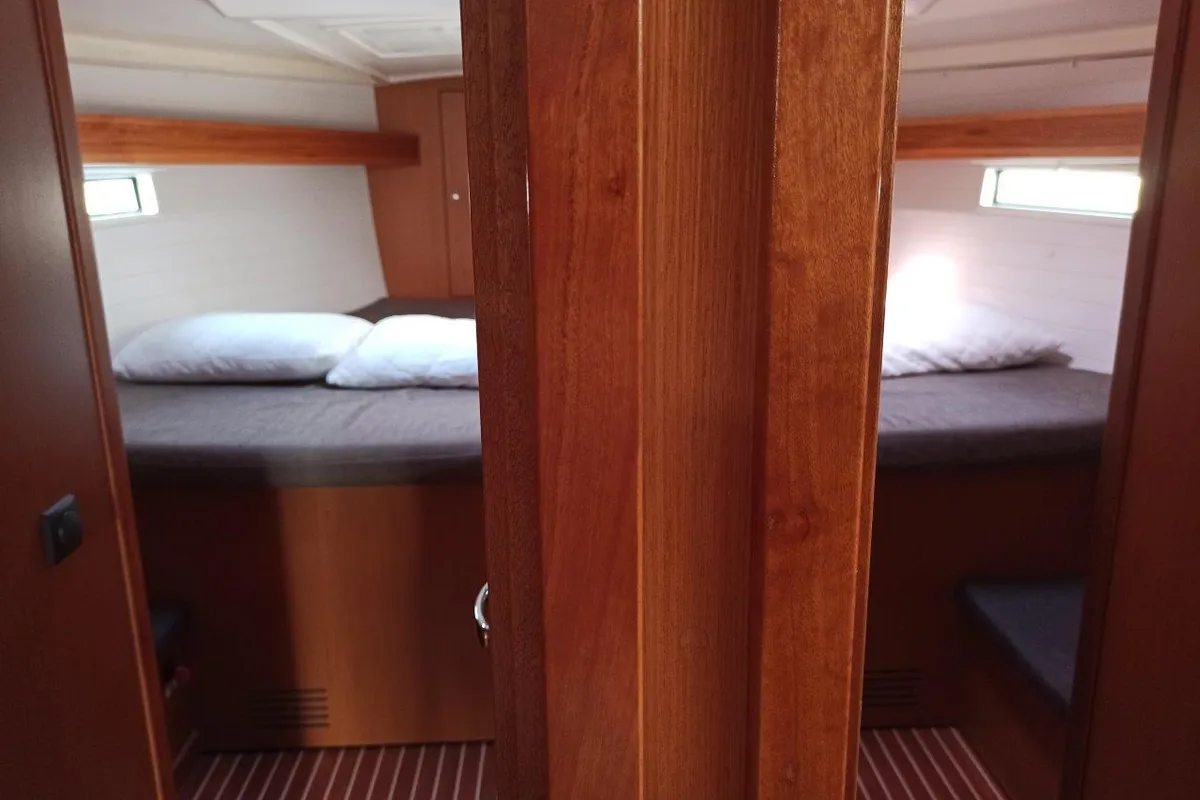 Cabin on Saffron, a Bavaria 45 Cruiser sailboat at Municipal Unit of Lefkada, Greece