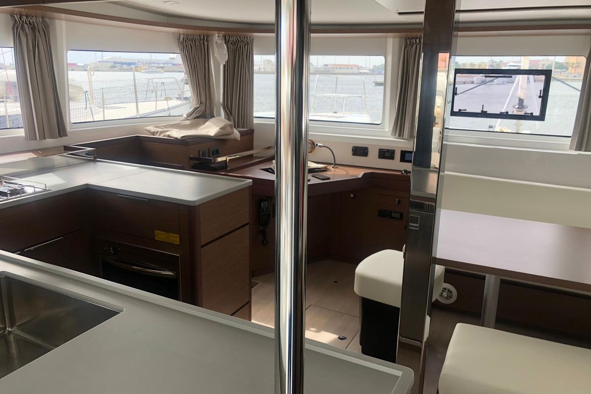 Galley of Terra Sarda, a Lagoon 46 catamaran at Cagliari, Italy