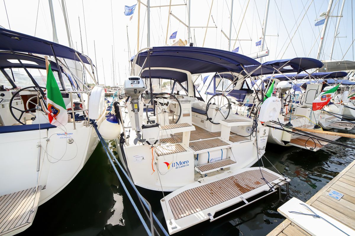 Exterior view of Il Moro di Lamezia - Standard line, a Beneteau Oceanis 35.1 sailboat at Olbia, Italy