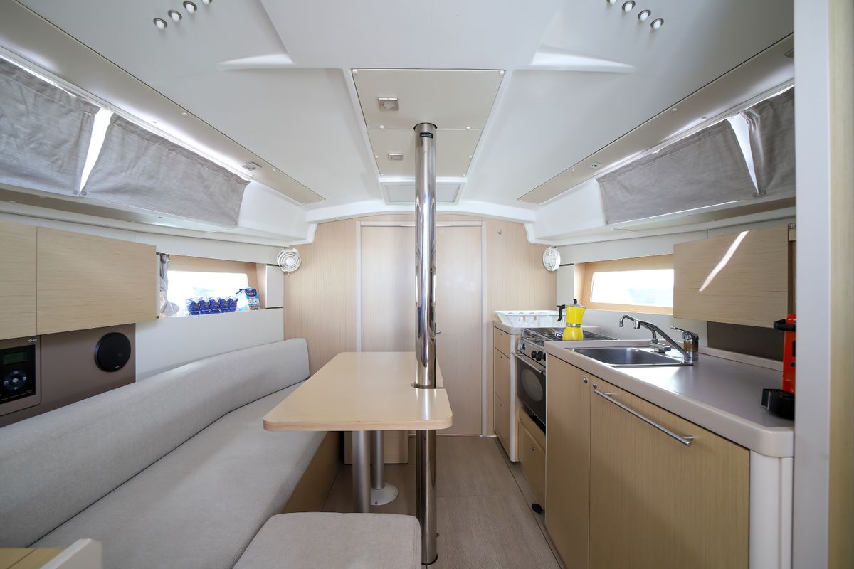 Galley of Il Moro di Lamezia - Standard line, a Beneteau Oceanis 35.1 sailboat at Olbia, Italy