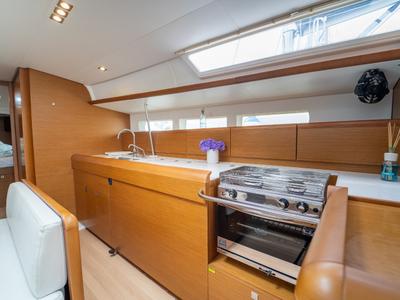 Galley of Ciao Bao, a Jeanneau Sun Odyssey 519 sailboat at Seget Donji, Croatia