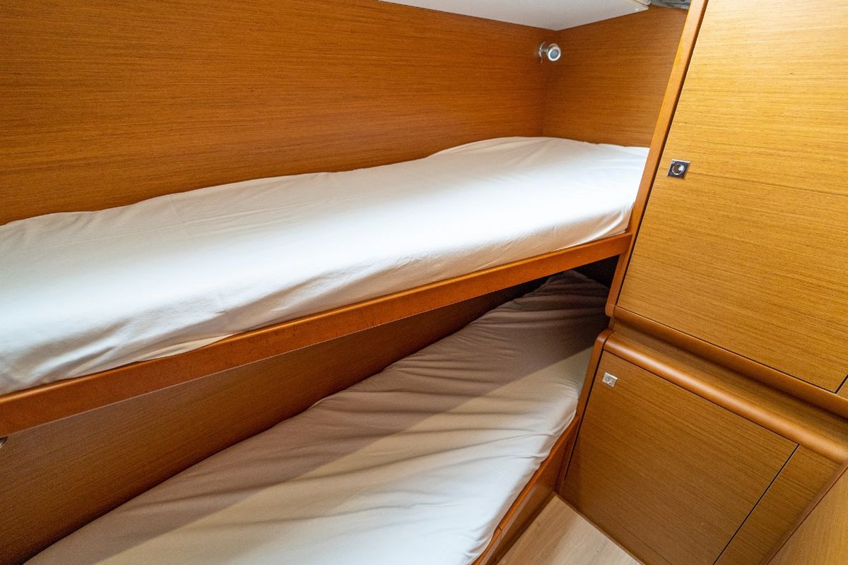 Cabin on Ciao Bao, a Jeanneau Sun Odyssey 519 sailboat at Seget Donji, Croatia
