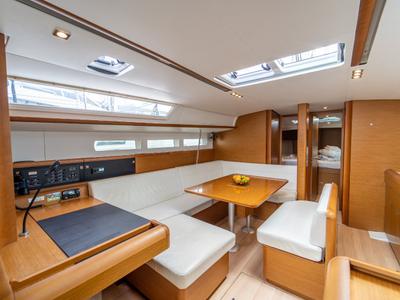 Salon of Ciao Bao, a Jeanneau Sun Odyssey 519 sailboat at Seget Donji, Croatia