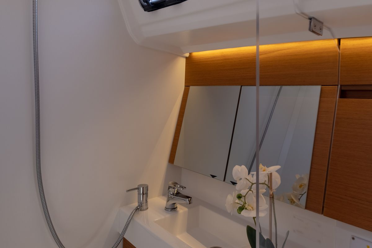 Galley of Sammy, a Jeanneau Sun Odyssey 410 sailboat at Municipal Unit of Lefkada, Greece