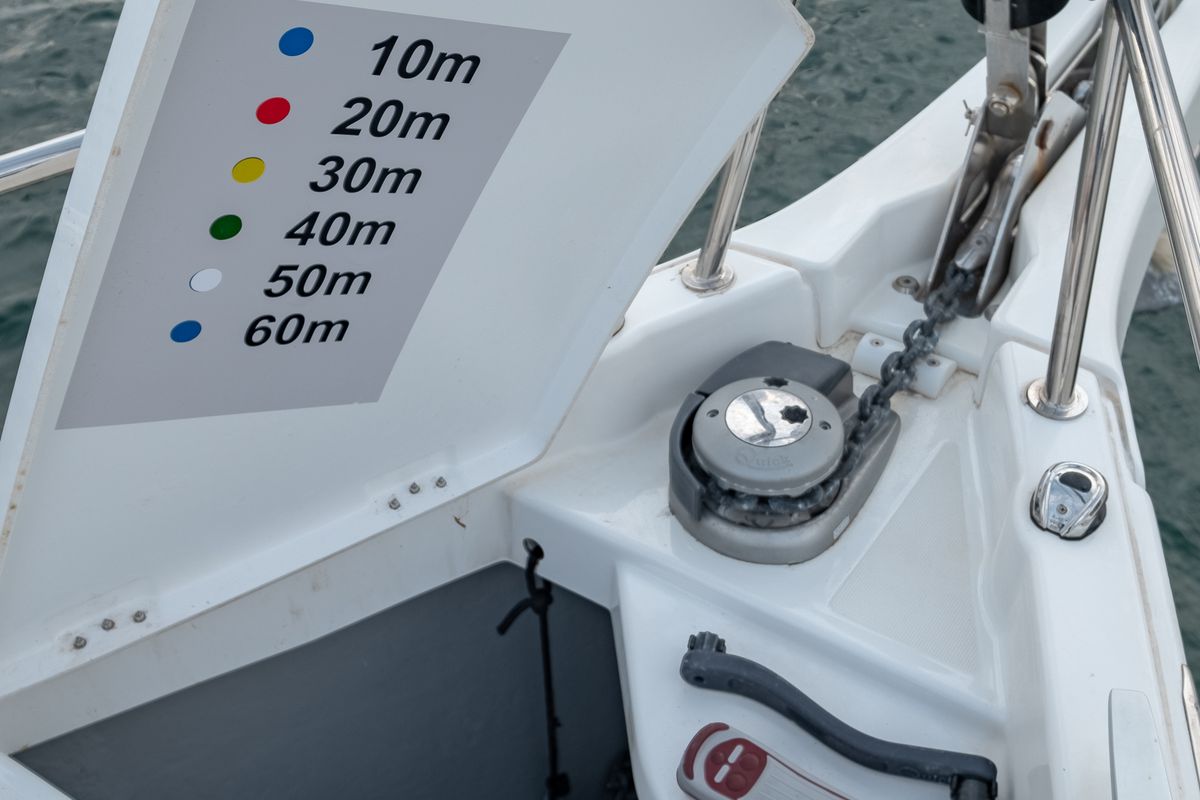 Sammy, a Jeanneau Sun Odyssey 410 sailboat at Municipal Unit of Lefkada, Greece