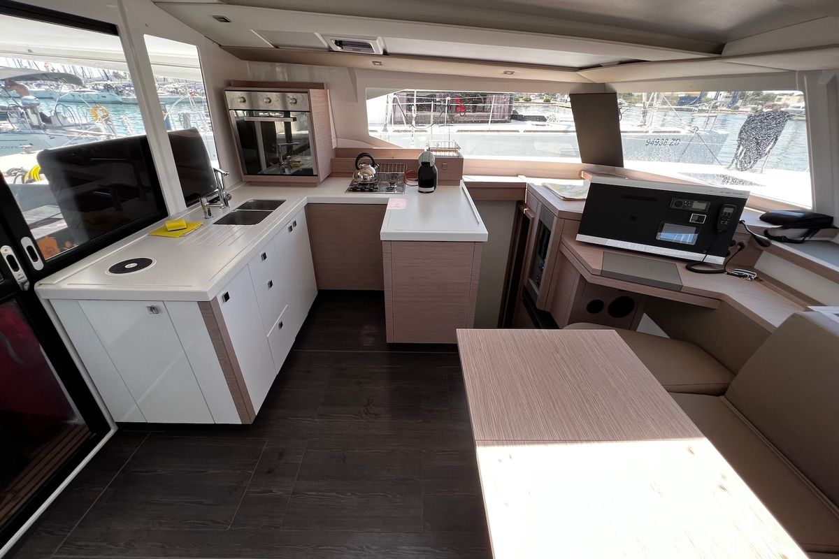 Galley of Elite, a Fountaine Pajot Astréa 42 catamaran at Općina Sukošan, Croatia