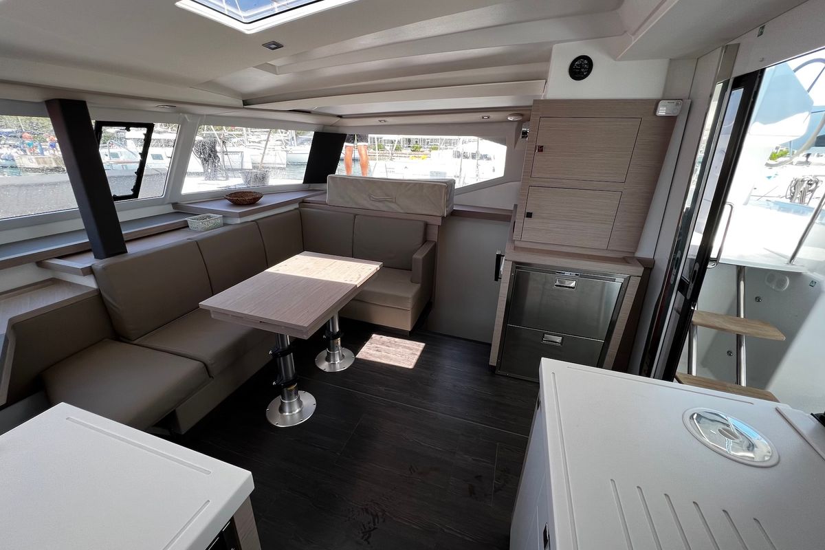 Salon of Elite, a Fountaine Pajot Astréa 42 catamaran at Općina Sukošan, Croatia